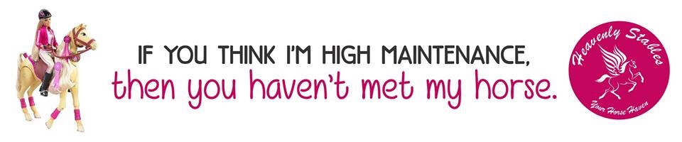 If you think I'm high maintenance, then you haven't met my horse.
